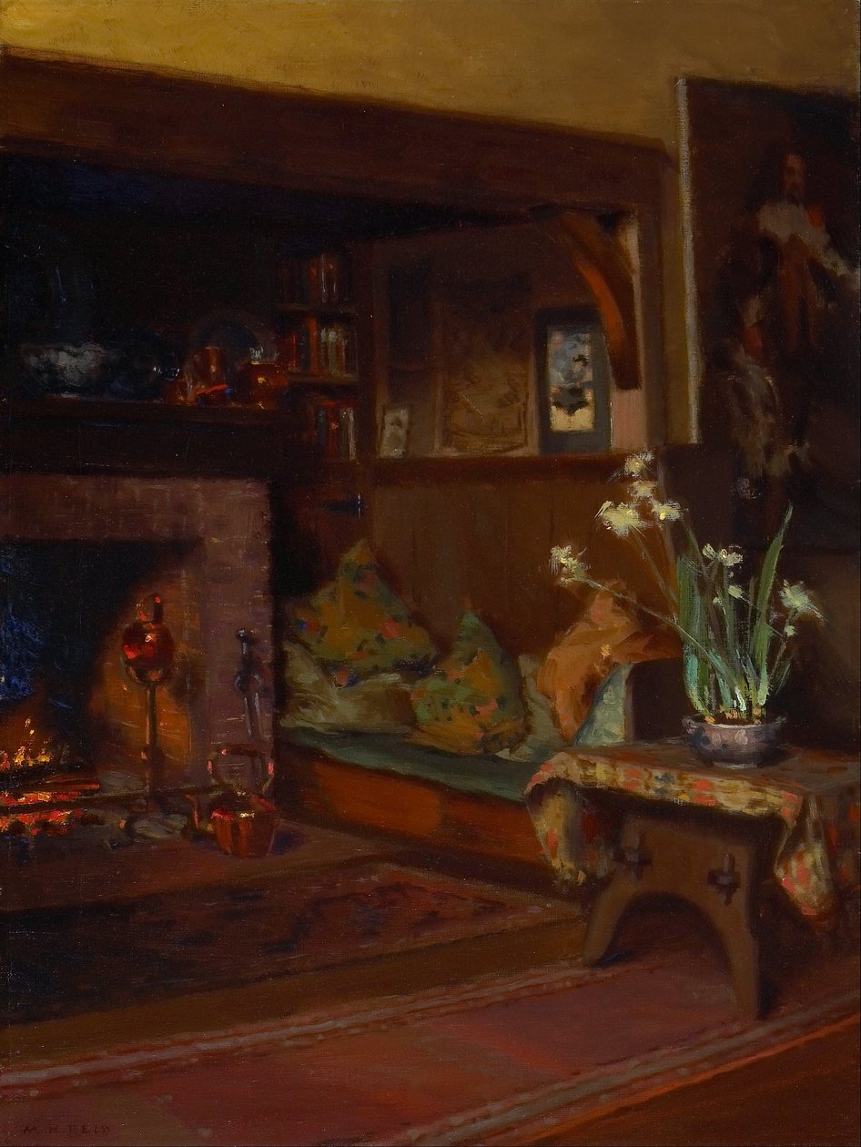 De Haard in Mijn Studio door Mary Hiester Reid