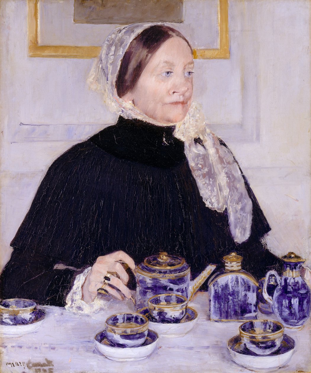 Dame aan de theetafel, 1883-5 door Mary Cassatt
