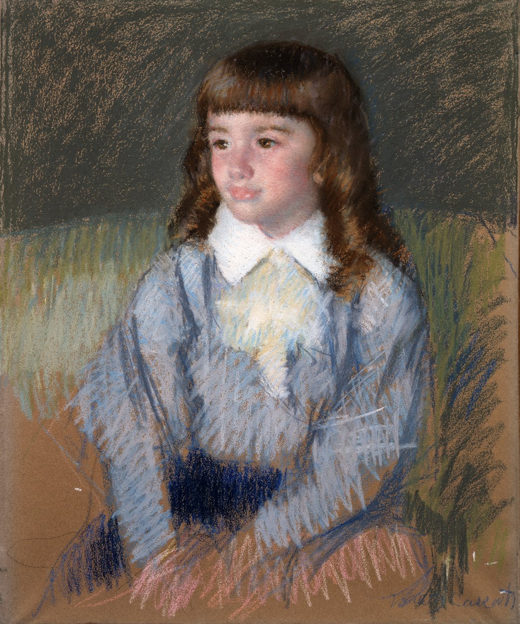 Kleine jongen in blauw door Mary Cassatt