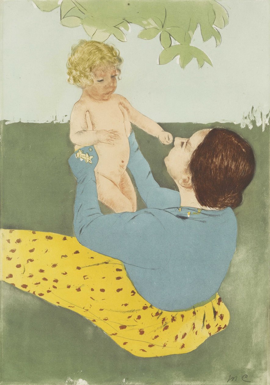Onder de Paardenkastanjeboom door Mary Cassatt