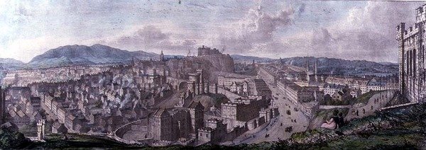Uitzicht vanaf de top van de Calton Hill bij Nelson