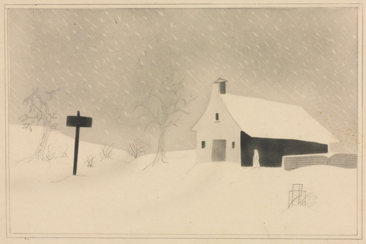 Sneeuwstorm in Vermont door Mary Altha Nims