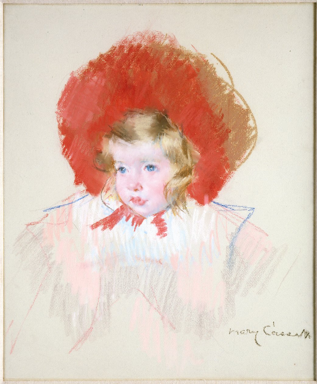 Kind met rode hoed door Mary Cassatt