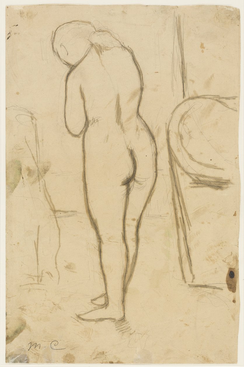 Tekening voor "Staand naakt door Mary Cassatt