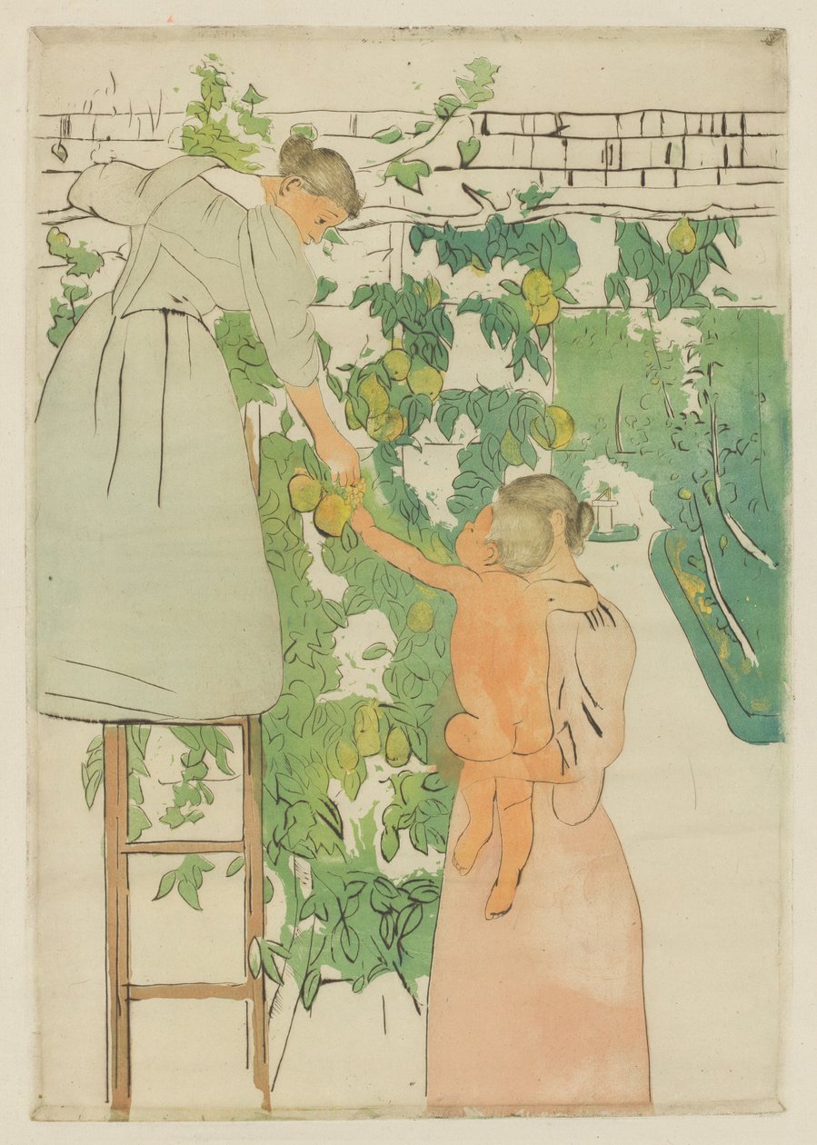 Fruit plukken door Mary Cassatt