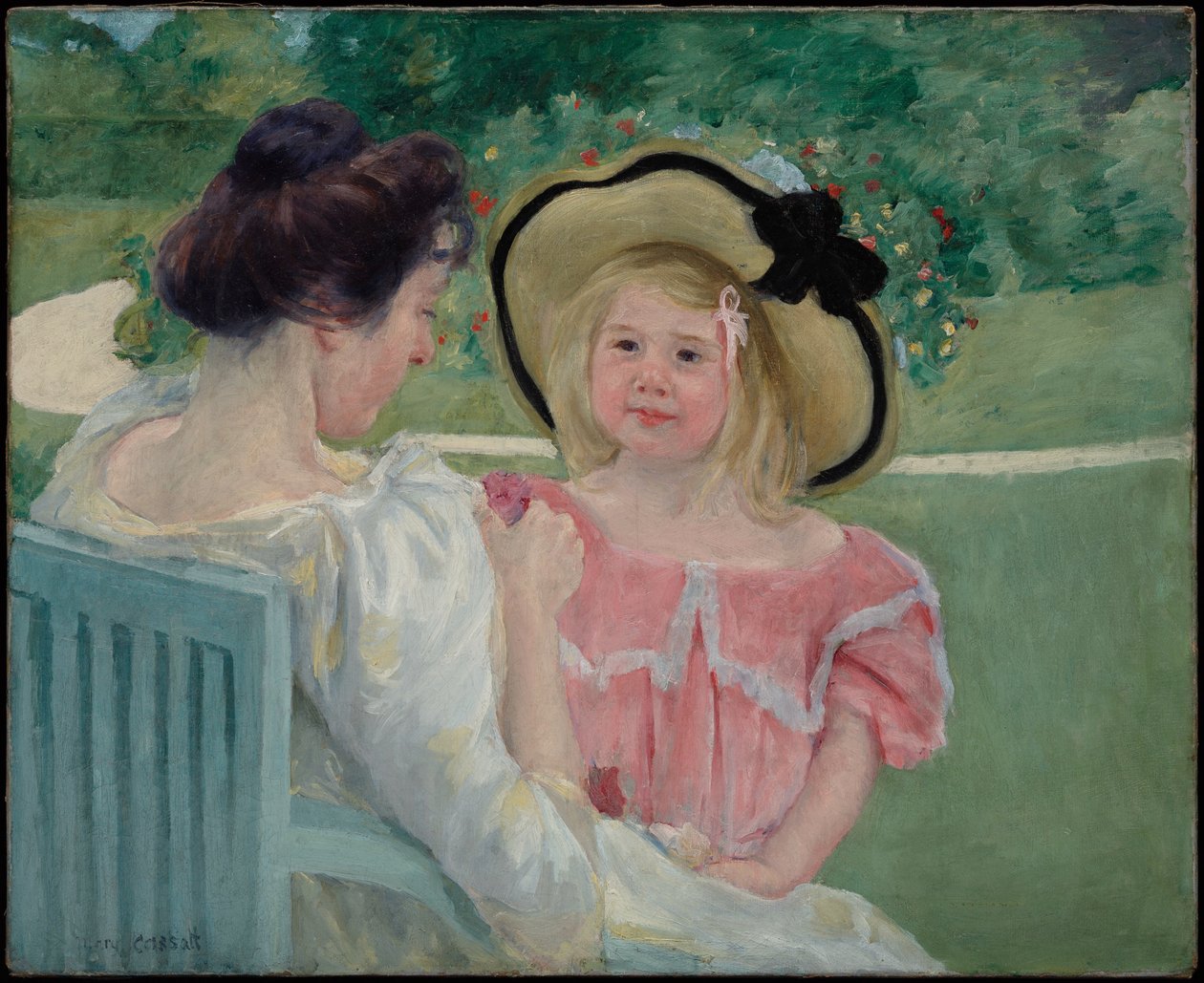 In de tuin door Mary Cassatt