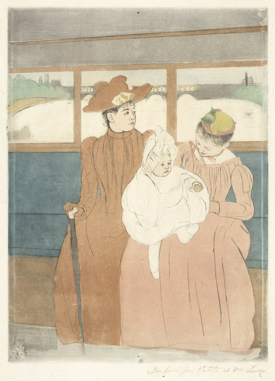 In de omnibus door Mary Cassatt