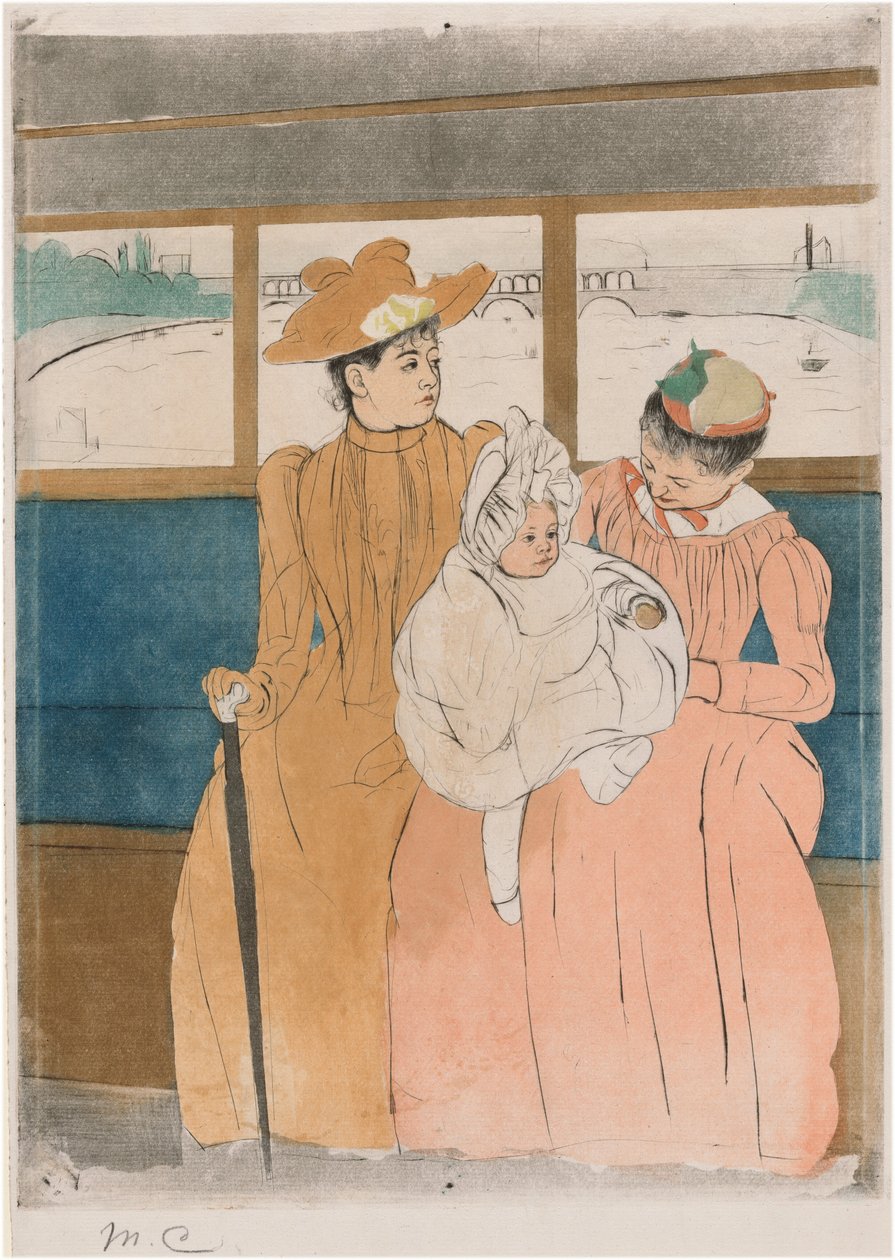 In de omnibus door Mary Cassatt