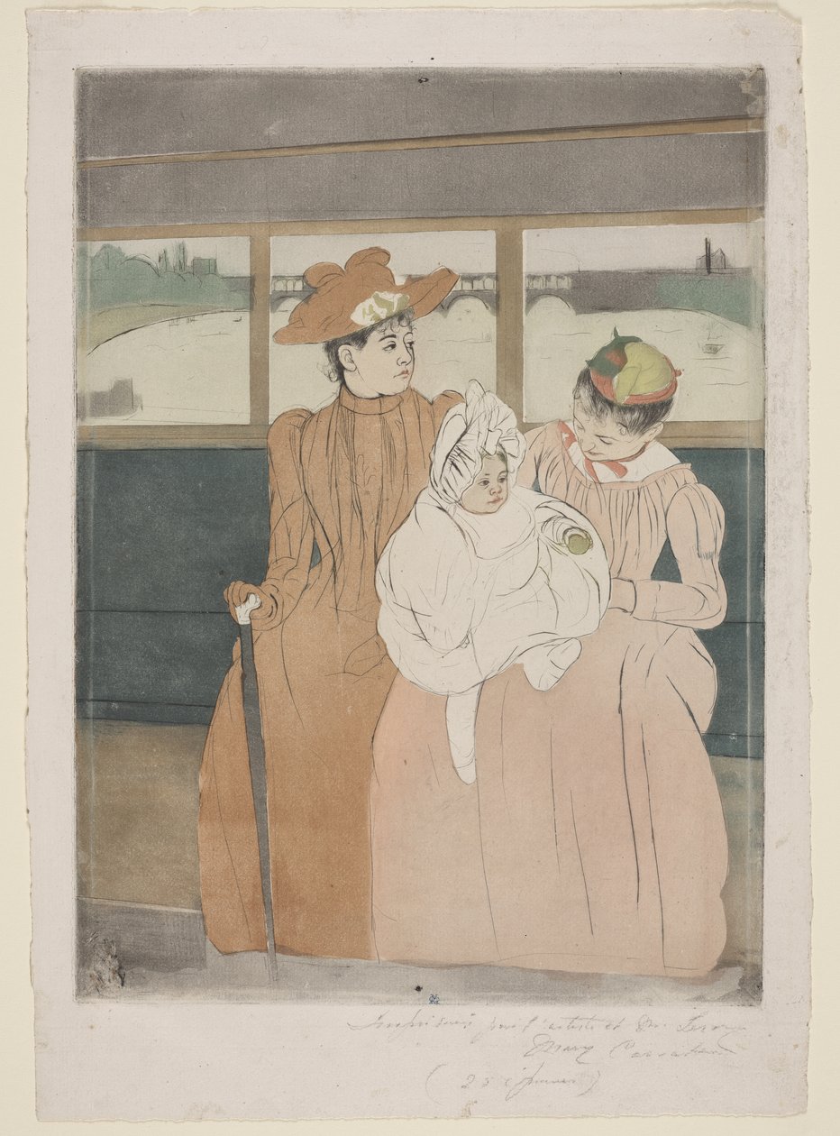 In de omnibus door Mary Cassatt