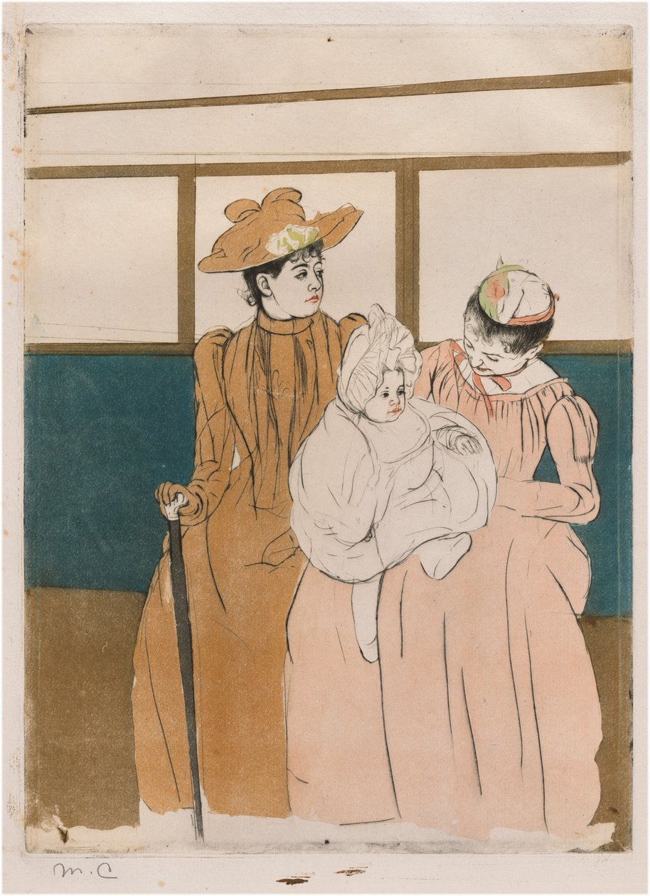 In de omnibus door Mary Cassatt