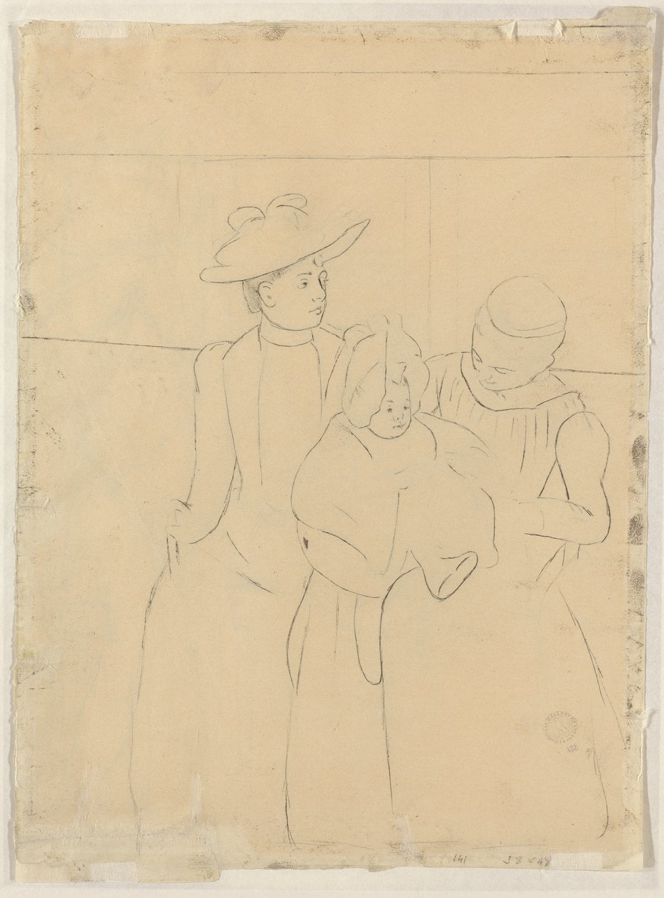 In de Omnibus [verso] door Mary Cassatt