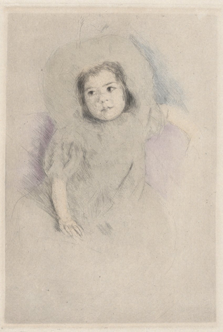 Margot met een Hoed (No. 1) door Mary Cassatt