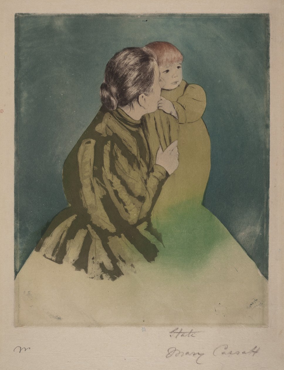Boerenmoeder en kind door Mary Cassatt
