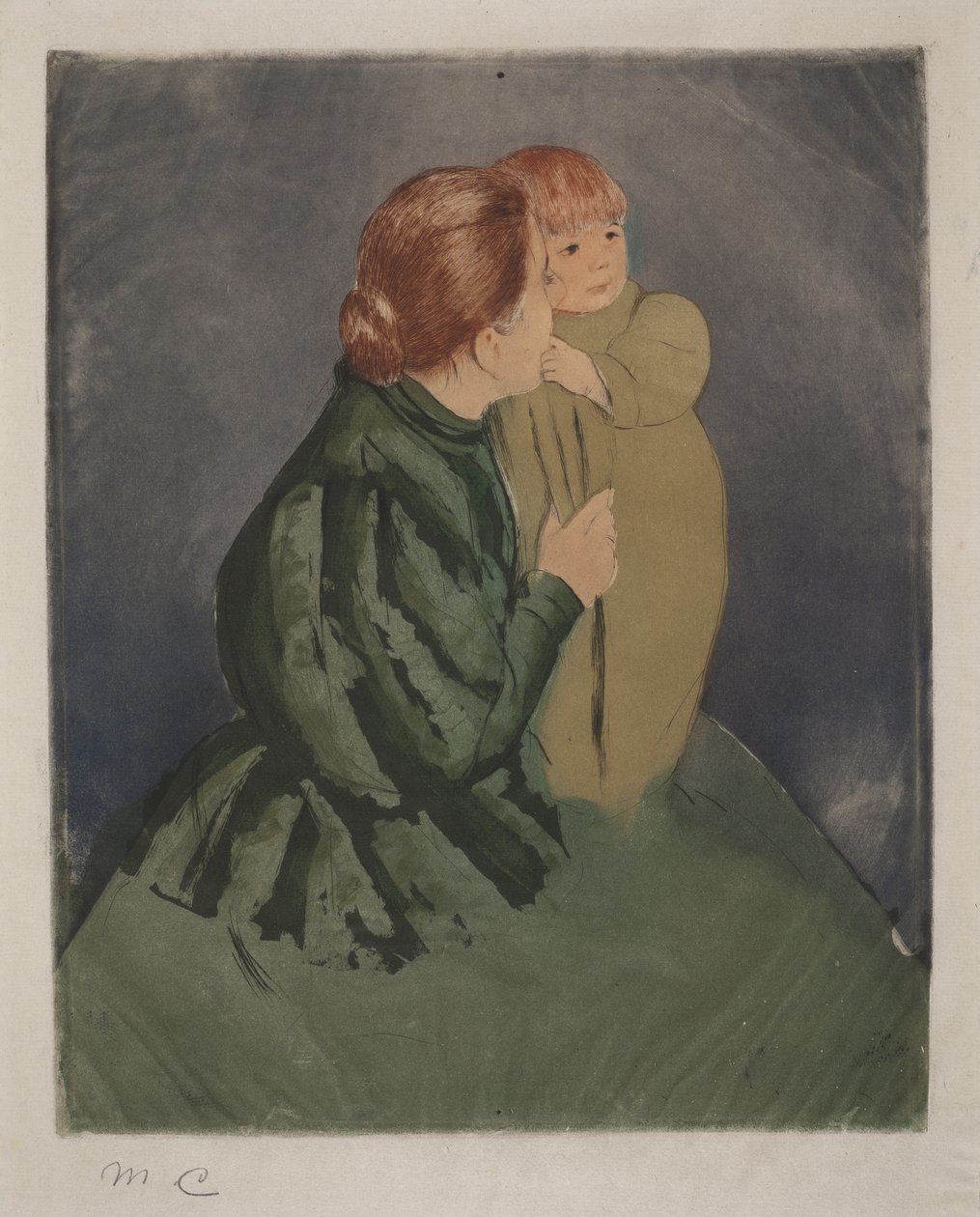 Boerenmoeder en kind door Mary Cassatt