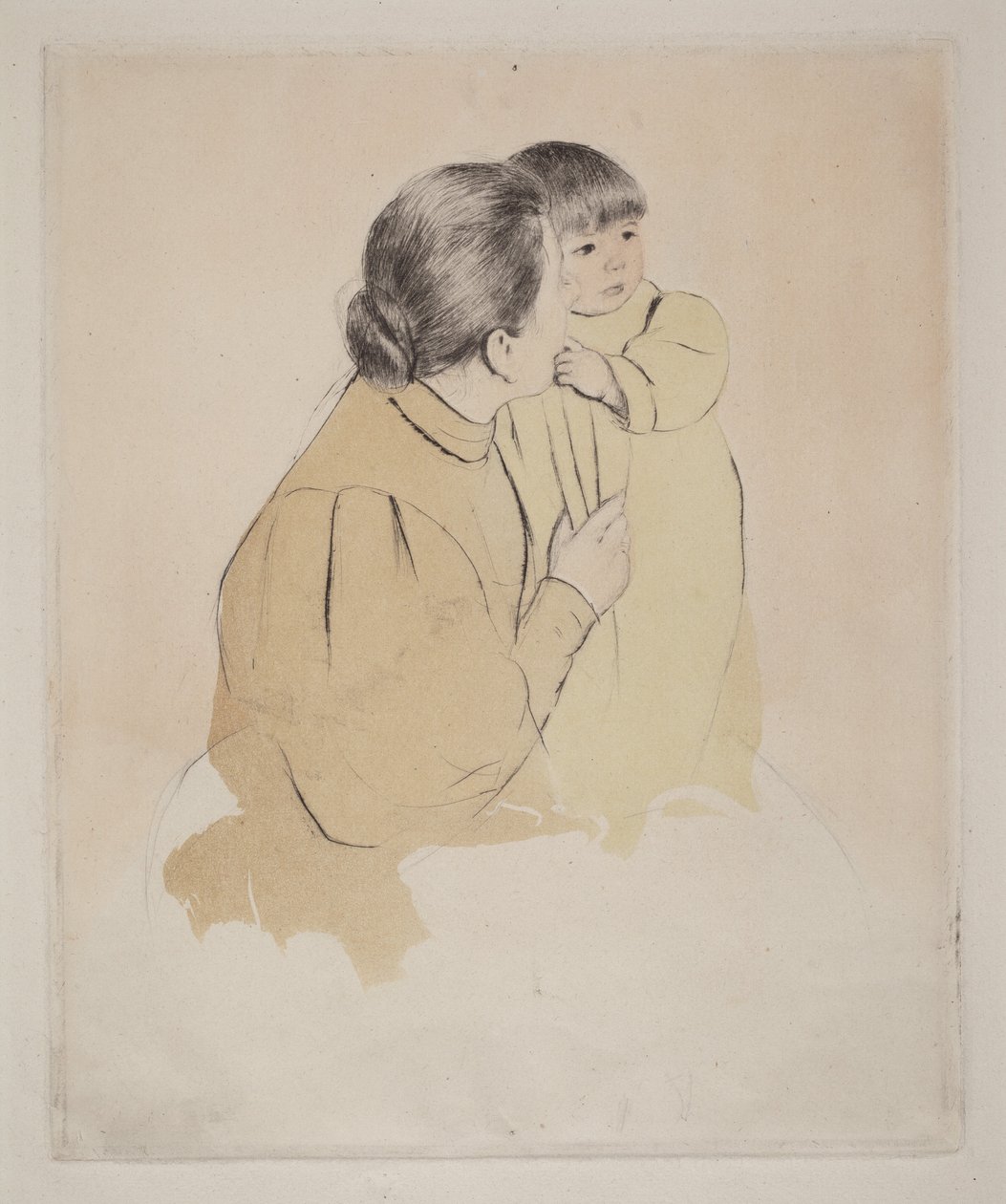 Boerenmoeder en kind door Mary Cassatt