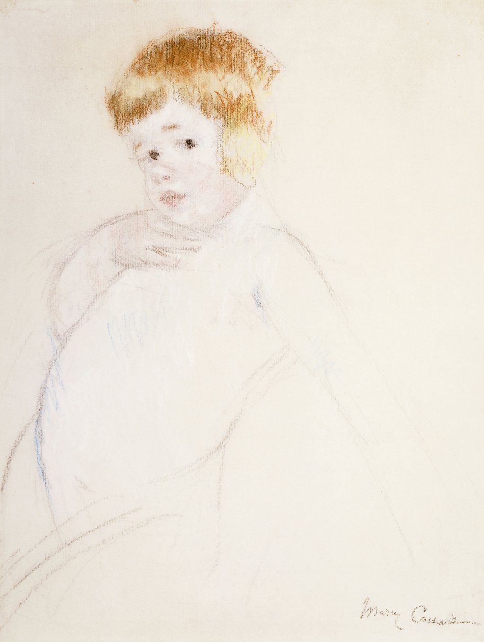 Studie voor de baby voor De omhelzing door Mary Cassatt
