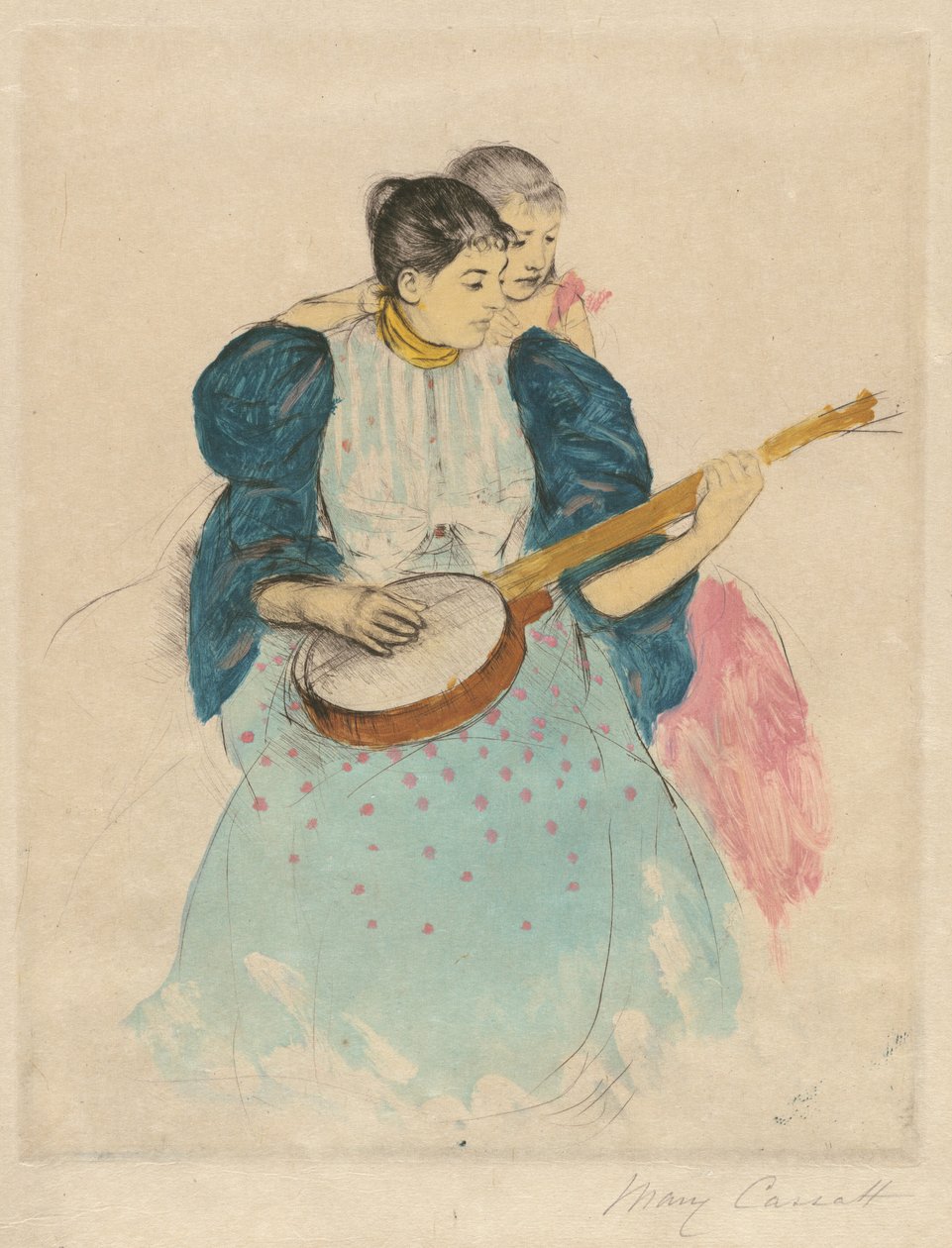 De banjo les door Mary Cassatt