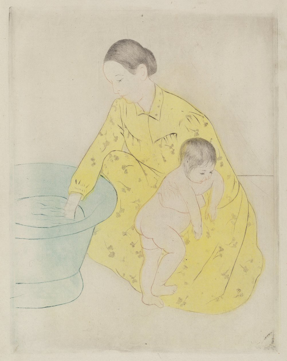 Het Bad, 1890-1891 door Mary Cassatt