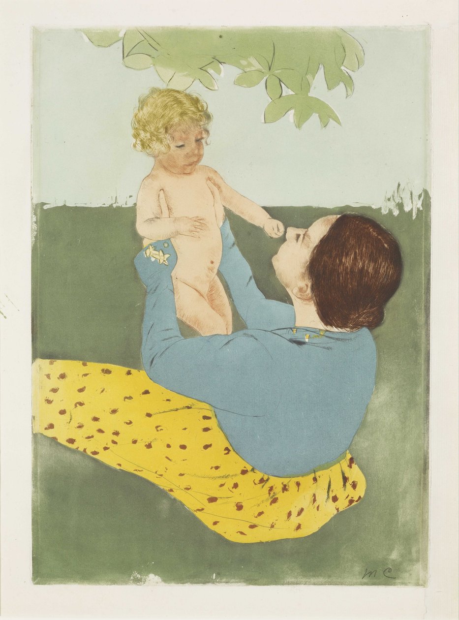 Onder de paardenkastanjeboom door Mary Cassatt