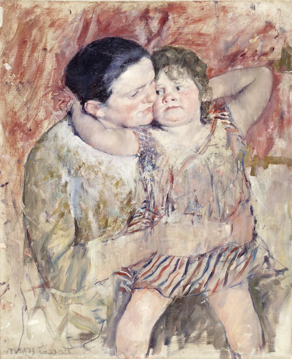 Vrouw en kind door Mary Cassatt