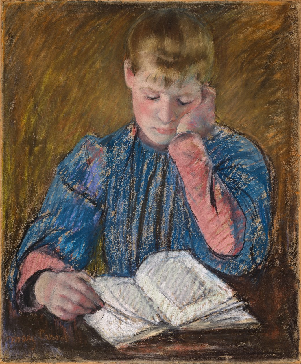 Jong meisje dat leest (Jeune Fille Lisant) door Mary Cassatt