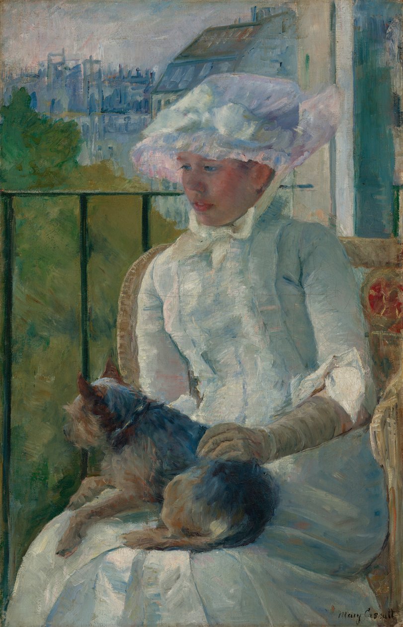 Jong meisje bij een raam door Mary Cassatt