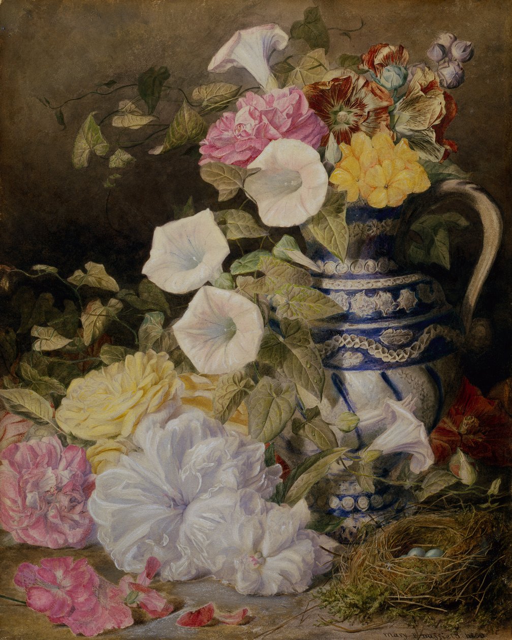 Een Stilleven met een Vaas Bloemen door Mary Elizabeth Duffield