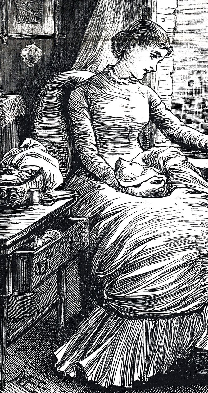 Vrouw die pauzeert van haar herstelwerk door Mary Ellen Edwards