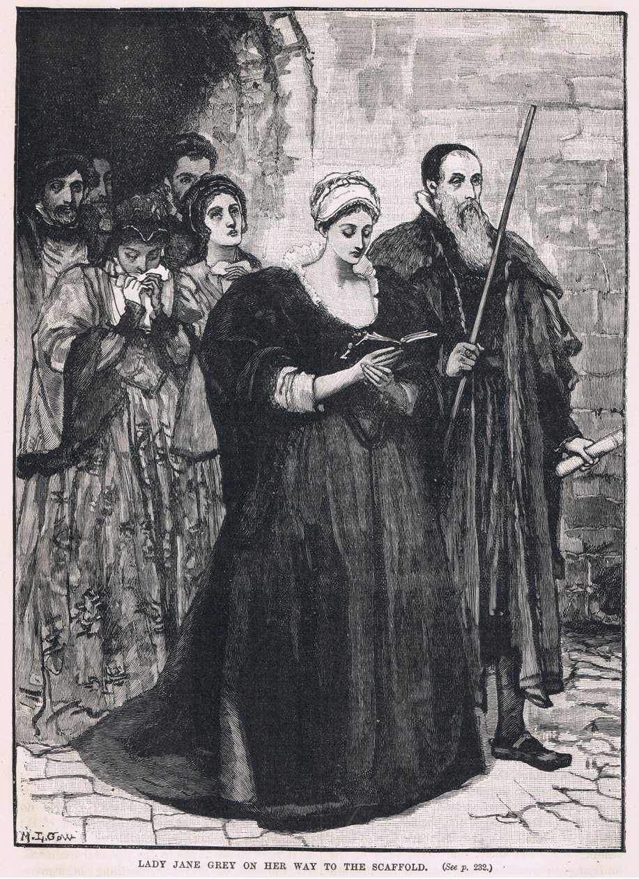 Lady Jane Grey op weg naar het schavot 1554 door Mary L. Gow
