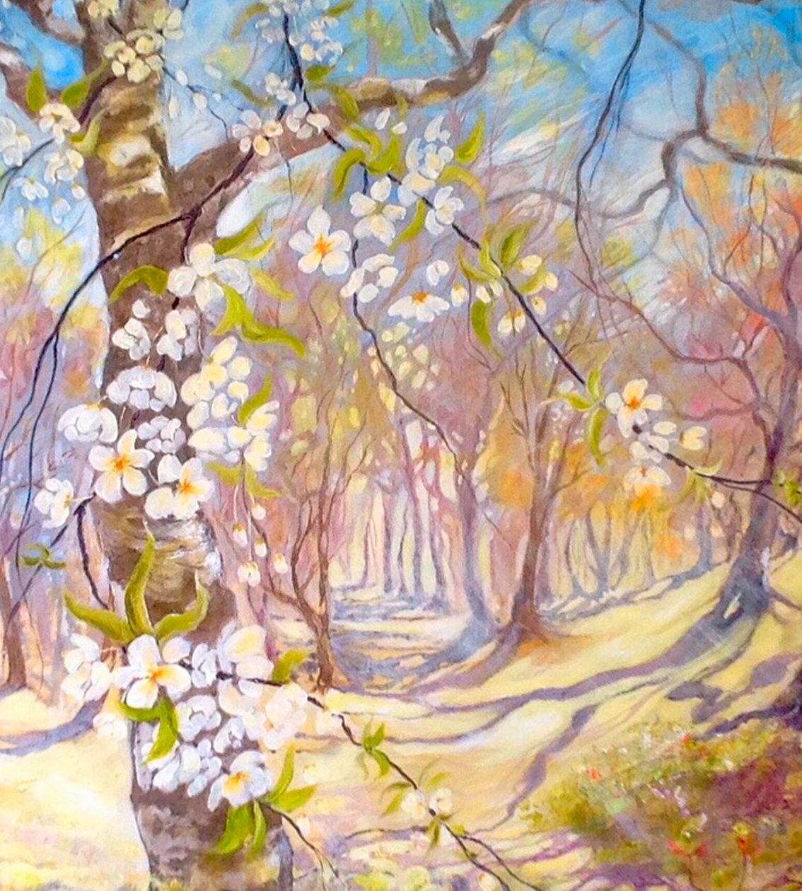 Grote bloesems in de lente door Mary Smith