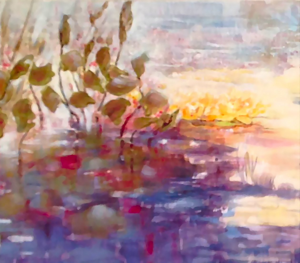 Gouden en roze reflecties door Mary Smith