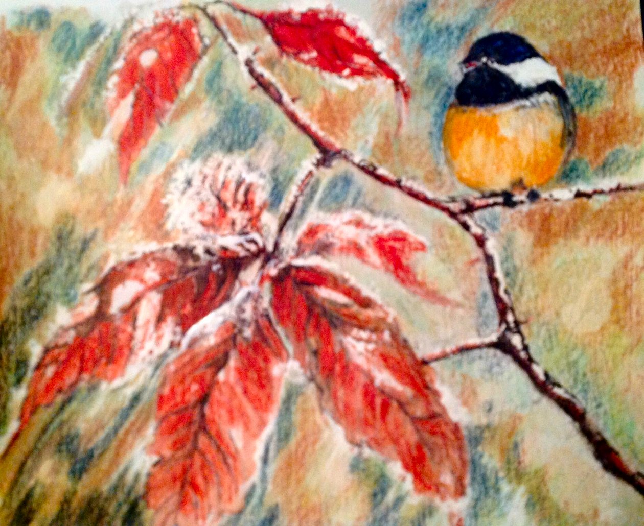 Klein vogeltje in de winter door Mary Smith