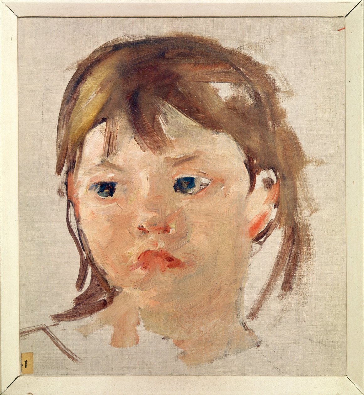 Hoofd van een jong meisje door Mary Stevenson Cassatt