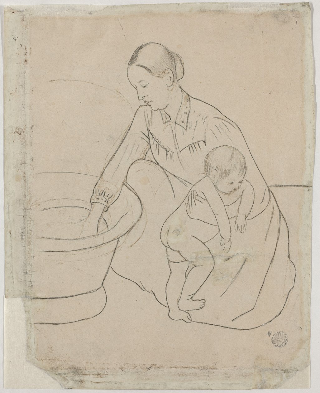 Het bad [verso] door Mary Stevenson Cassatt
