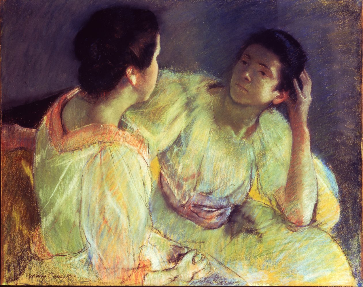 Het Gesprek, c.1896 door Mary Stevenson Cassatt