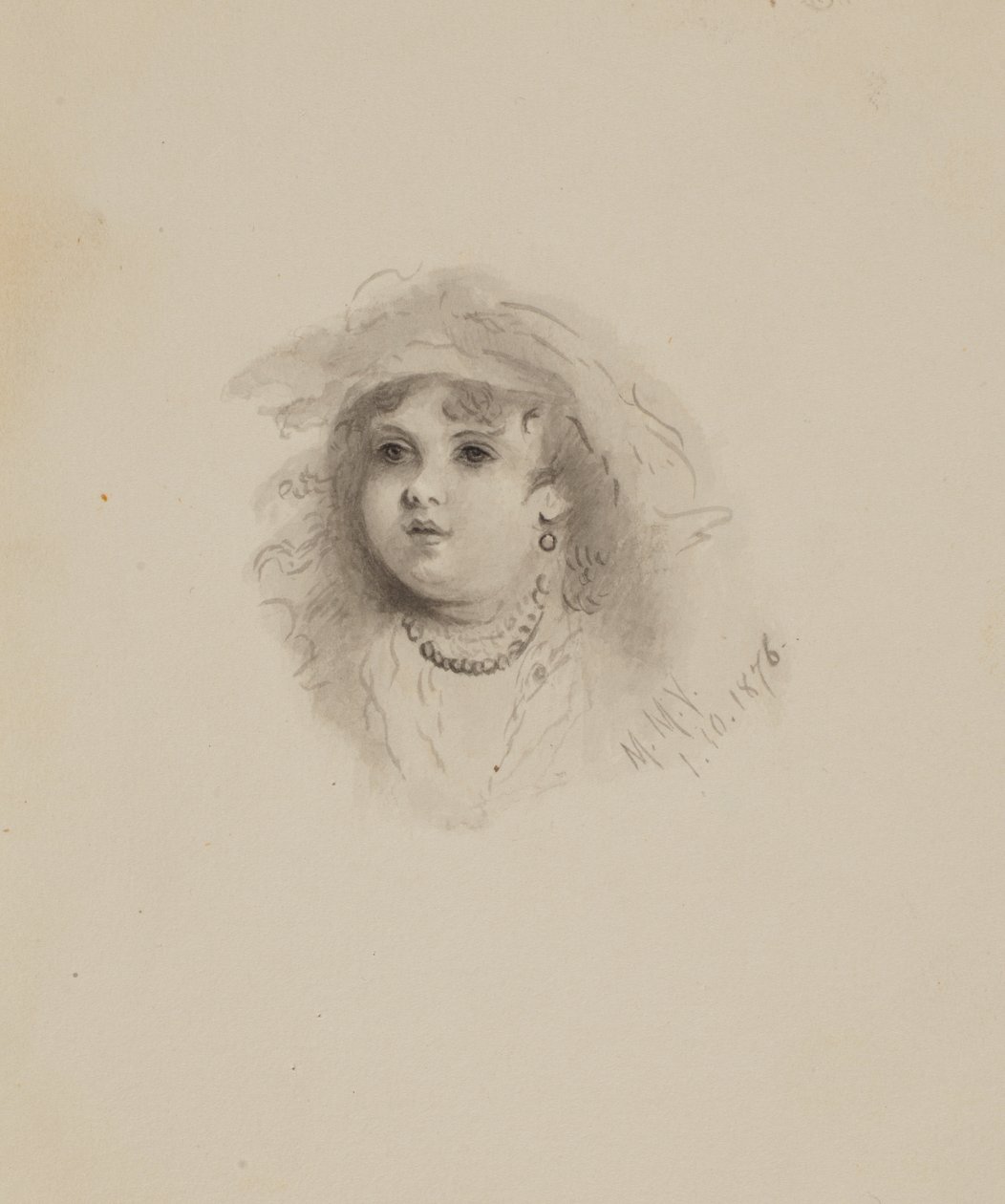 Ongetiteld Hoofd van een Kind, 1876 door Mary Vaux Walcott