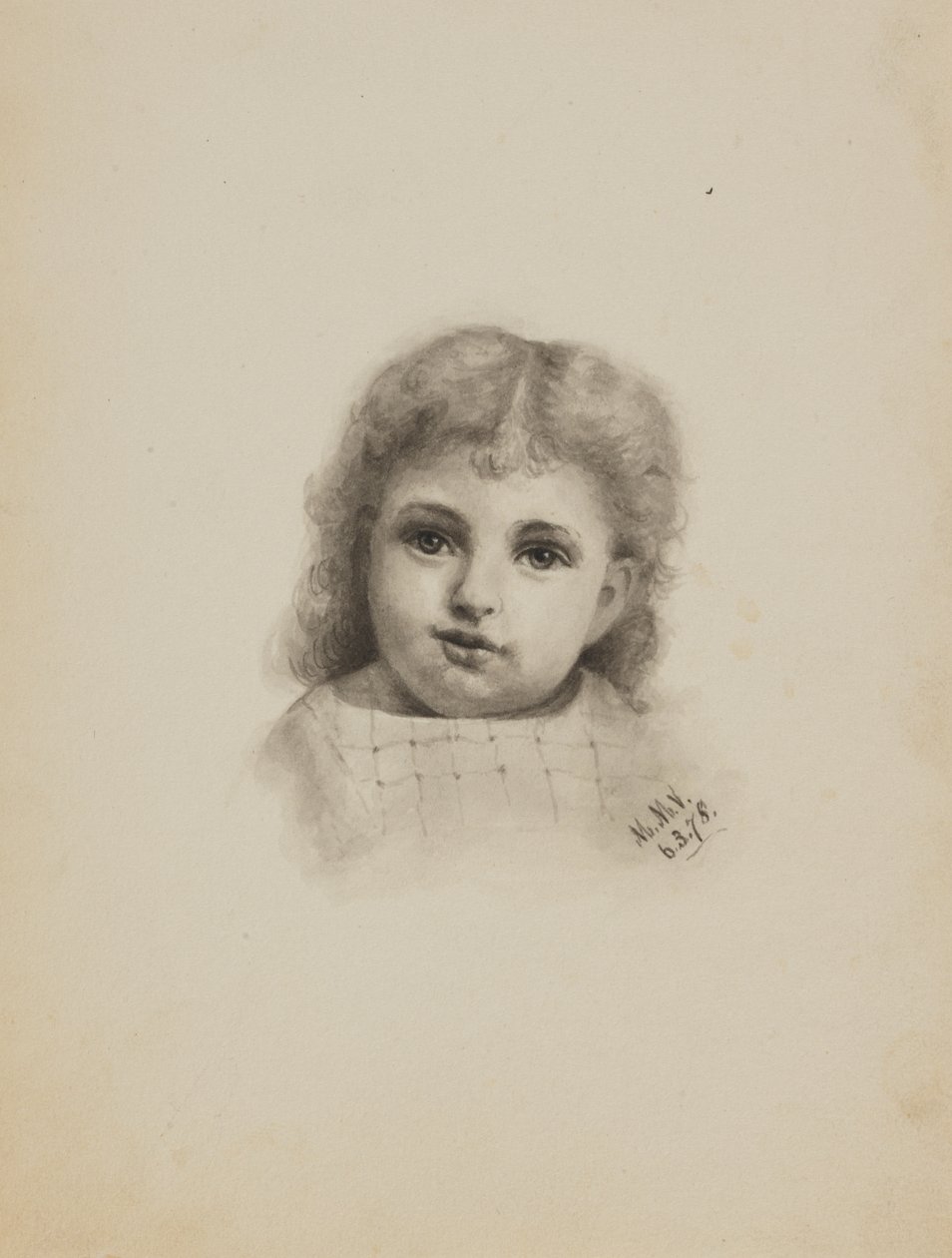 Naamloos Hoofd van een Kind door Mary Vaux Walcott