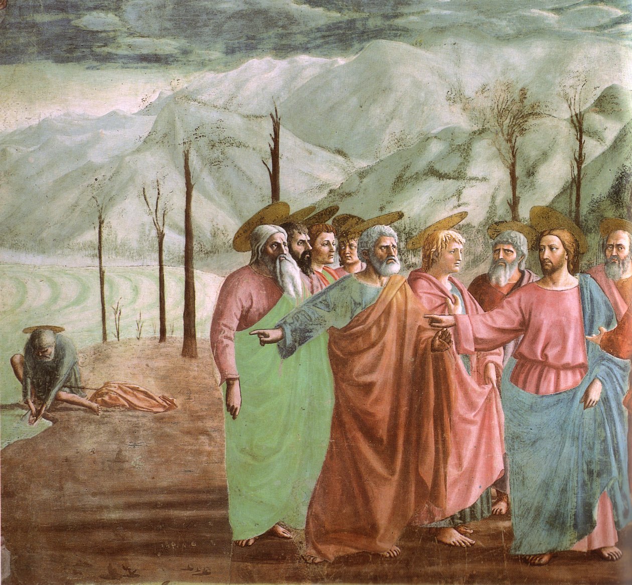 Munt in de bek van de vis door Masaccio