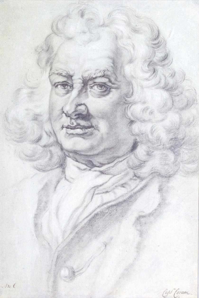 Portret van Kapitein Thomas Coram (c.1668-1751), 1768 door Mason Chamberlin