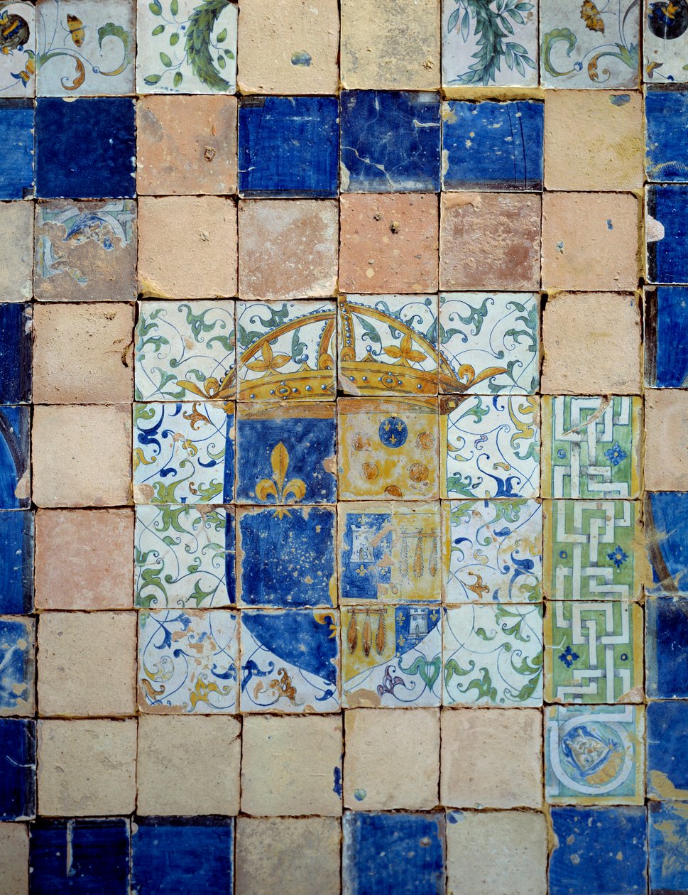 Keramische tegels van de vloer van het Chateau d