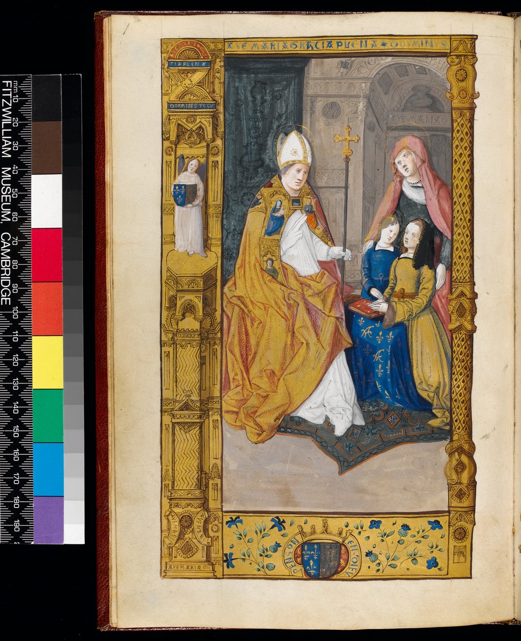 Ms 159, fol 2v Anne van Bretagne gepresenteerd aan St Claude, uit 