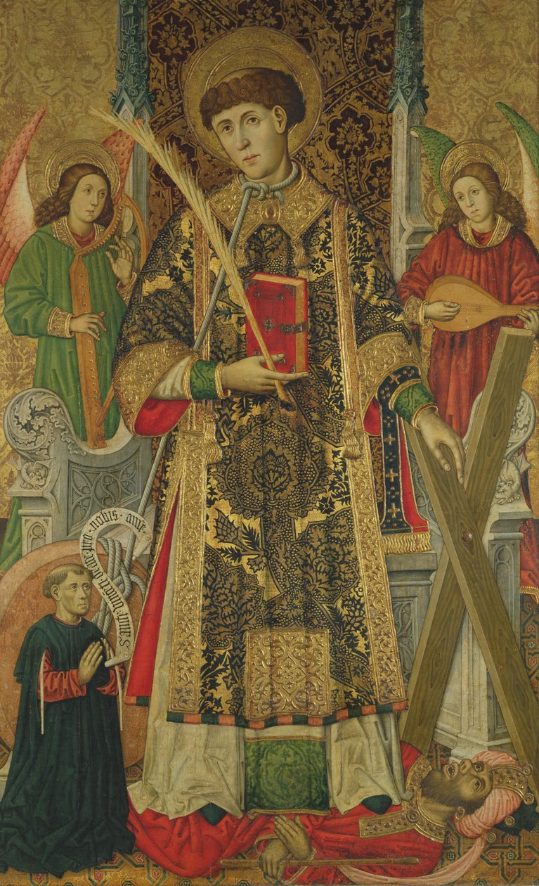 St. Vincent en een schenker door Master of Archbishop Dalmau of Mur
