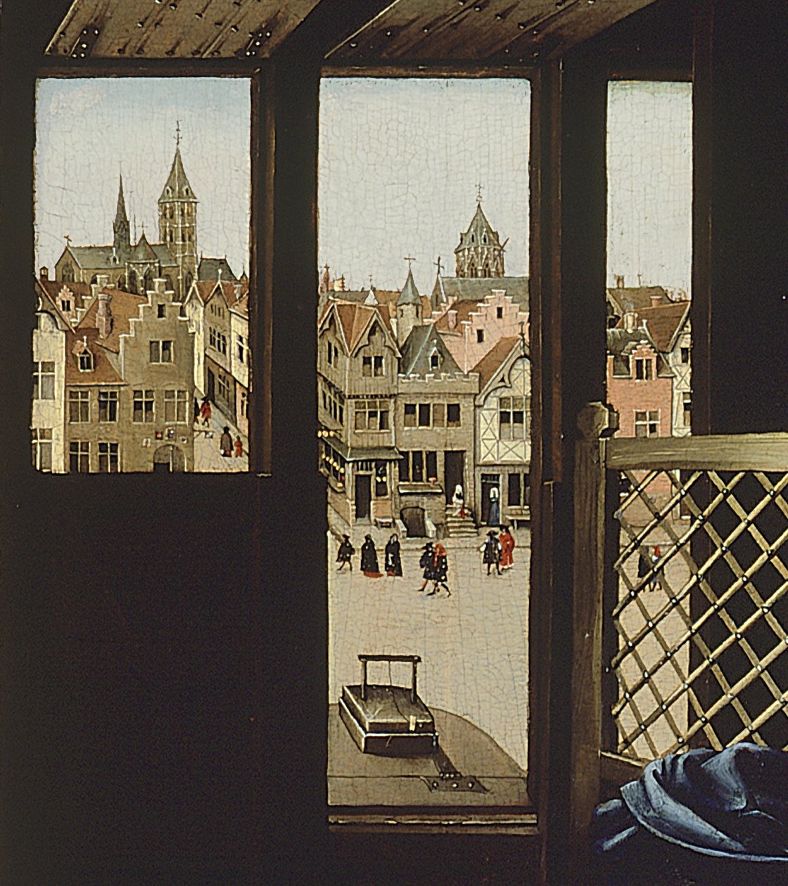 St. Joseph afgebeeld als een middeleeuwse timmerman (detail) door Master of Flémalle