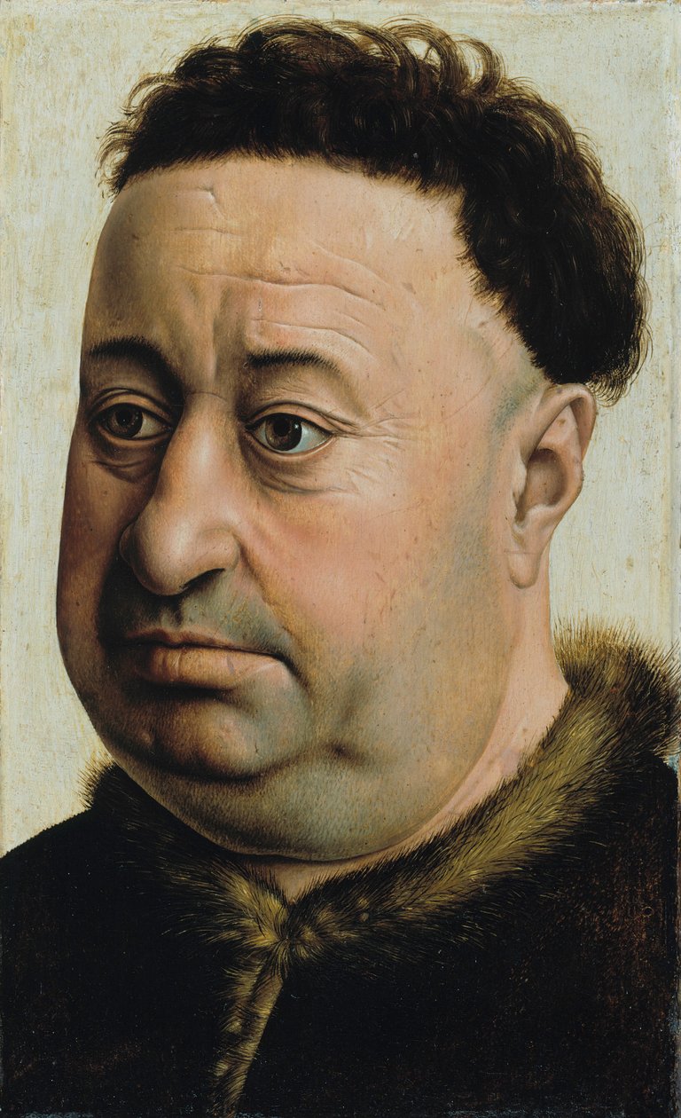 Portret van een Dikke Man door Master of Flémalle
