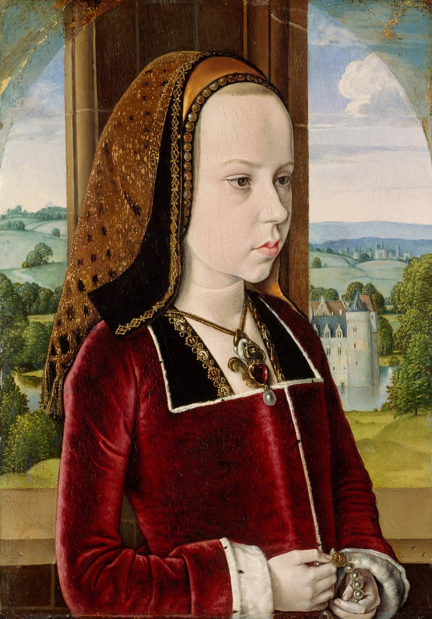 Portret van Margaretha van Oostenrijk, c.1490 door Master of Moulins