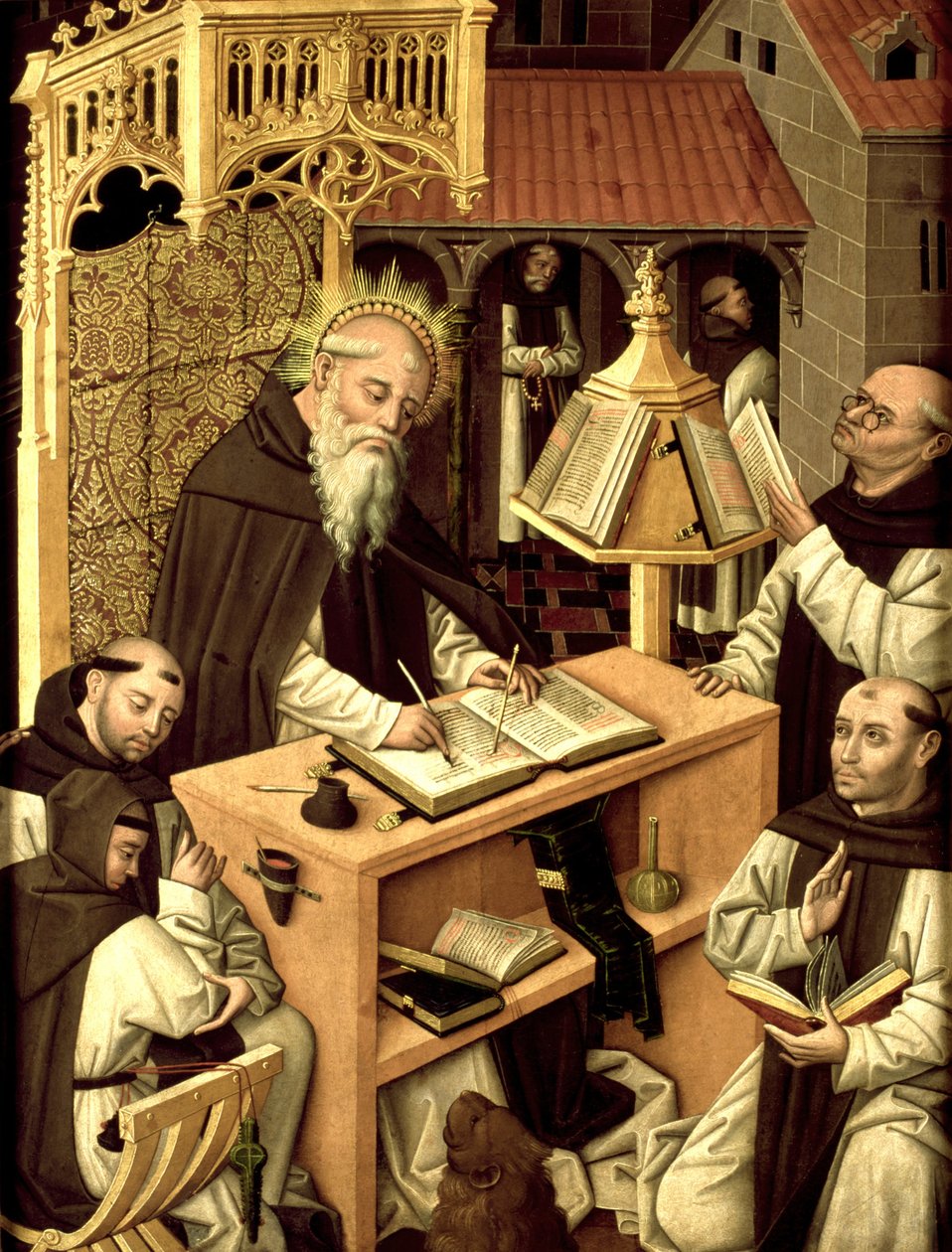 Heilige Hiëronymus in het Scriptorium door Master of Parral