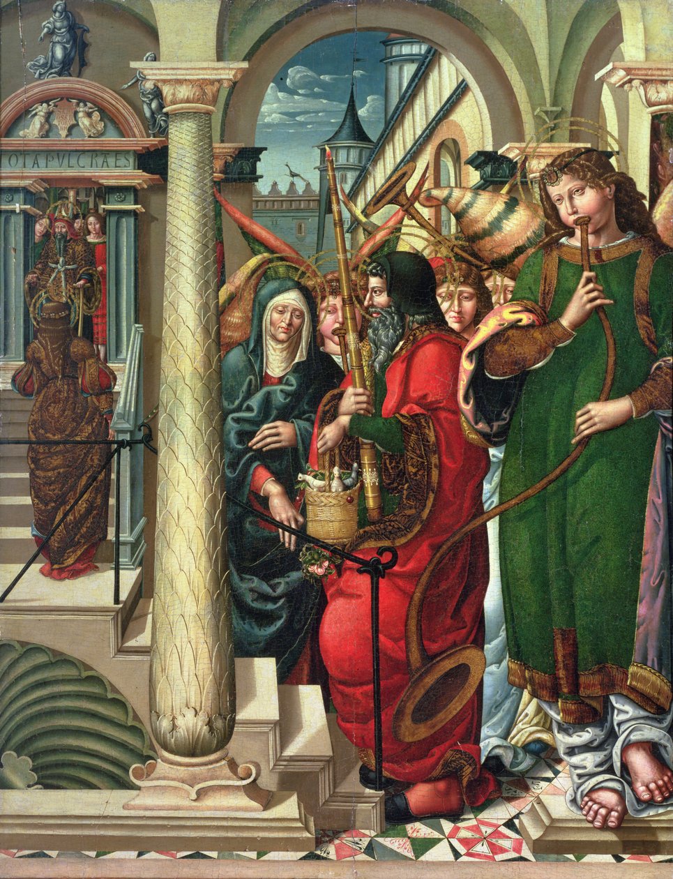 De Presentatie van de Maagd in de Tempel, 1519 door Master of Sigena