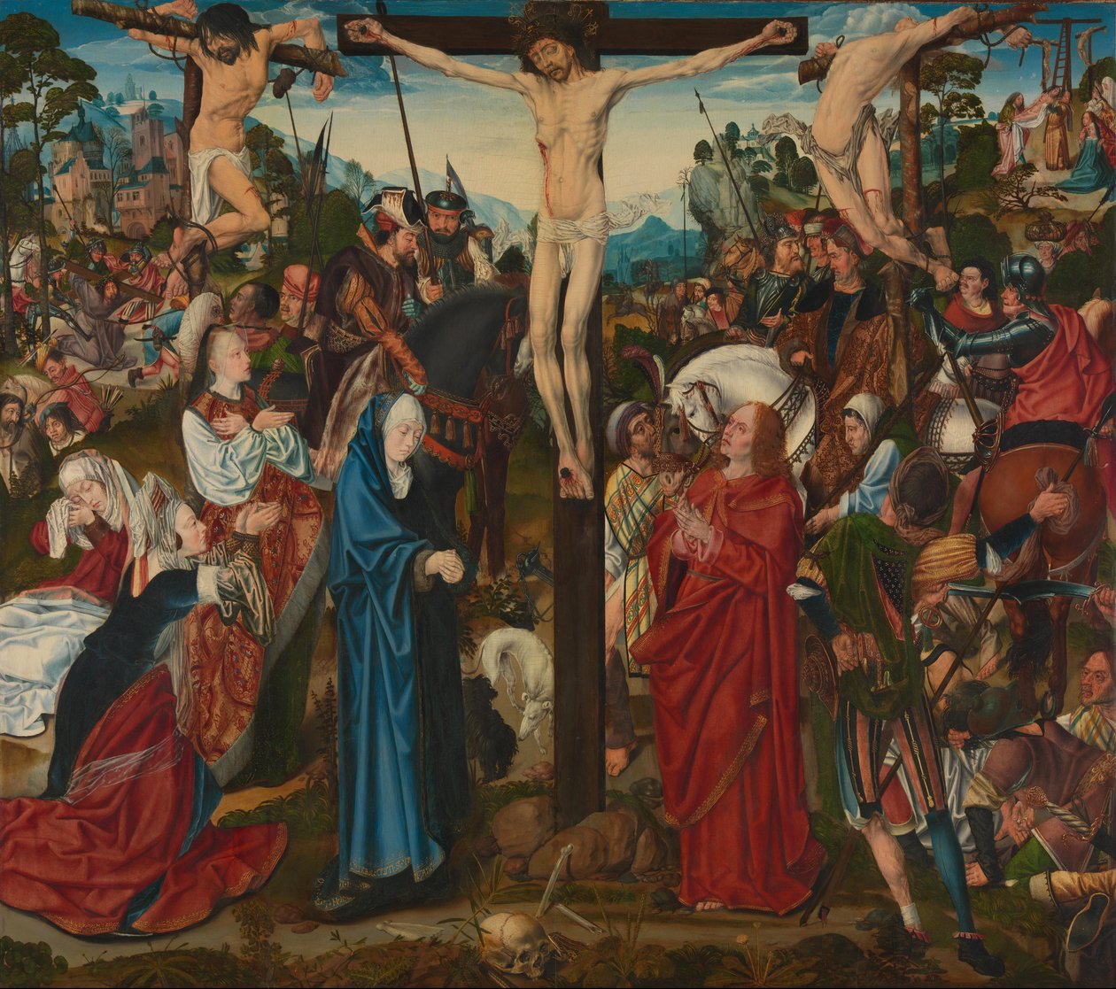 Kruisiging door Master of the Aachen Altar de l