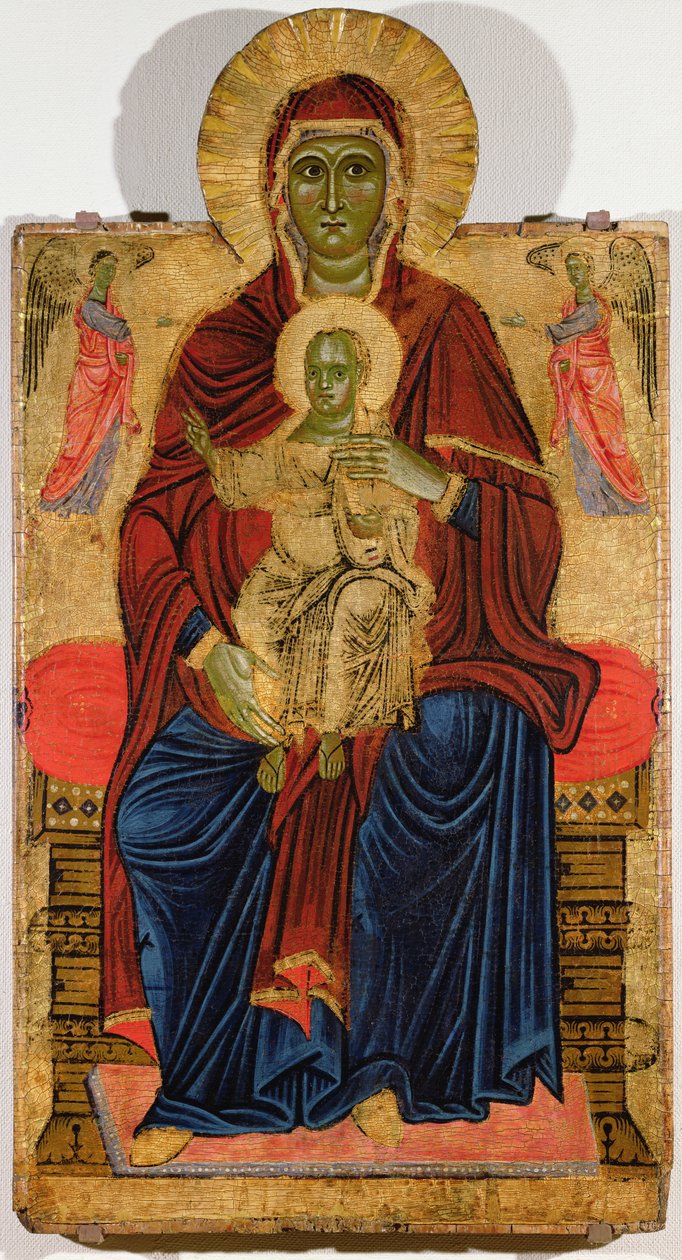 Madonna op de troon door Master of the Bigallo Crucifix