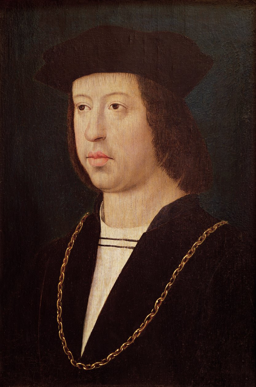 Portret van Ferdinand II, koning van Spanje door Master of the Legend of St. Madeleine